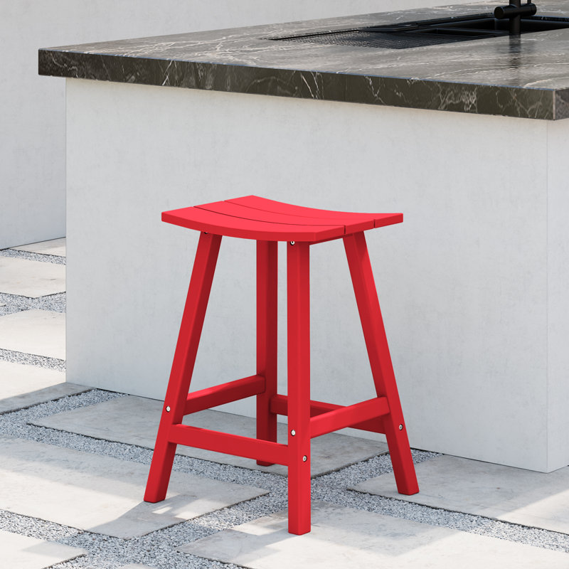 Tabouret de bar Laguna, Tabouret de comptoir (siège d’une hauteur de 24, Rouge