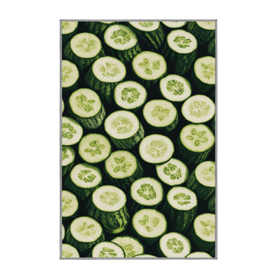 Washable Cucumber Slicing Vegetables Area Rug