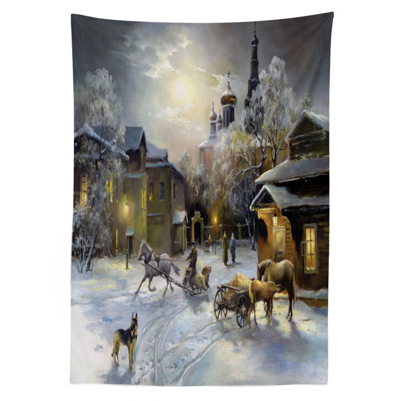 Winter Landscape Tablecloth, 70" L x 52" W