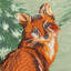 Lodge Wood Fox Abstract Green Rectangular Cushion