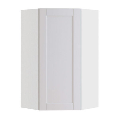 Gallery Express Haven Plywood Assembled 27 in W x 15 in D x 36 in H Corner Diagonal Kitchen Cabinet Left in White