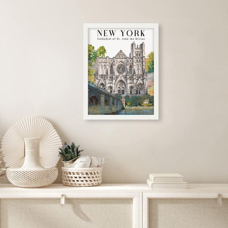 «Cathédrale Saint-Jean le Divin New York» sur papier, Blanc