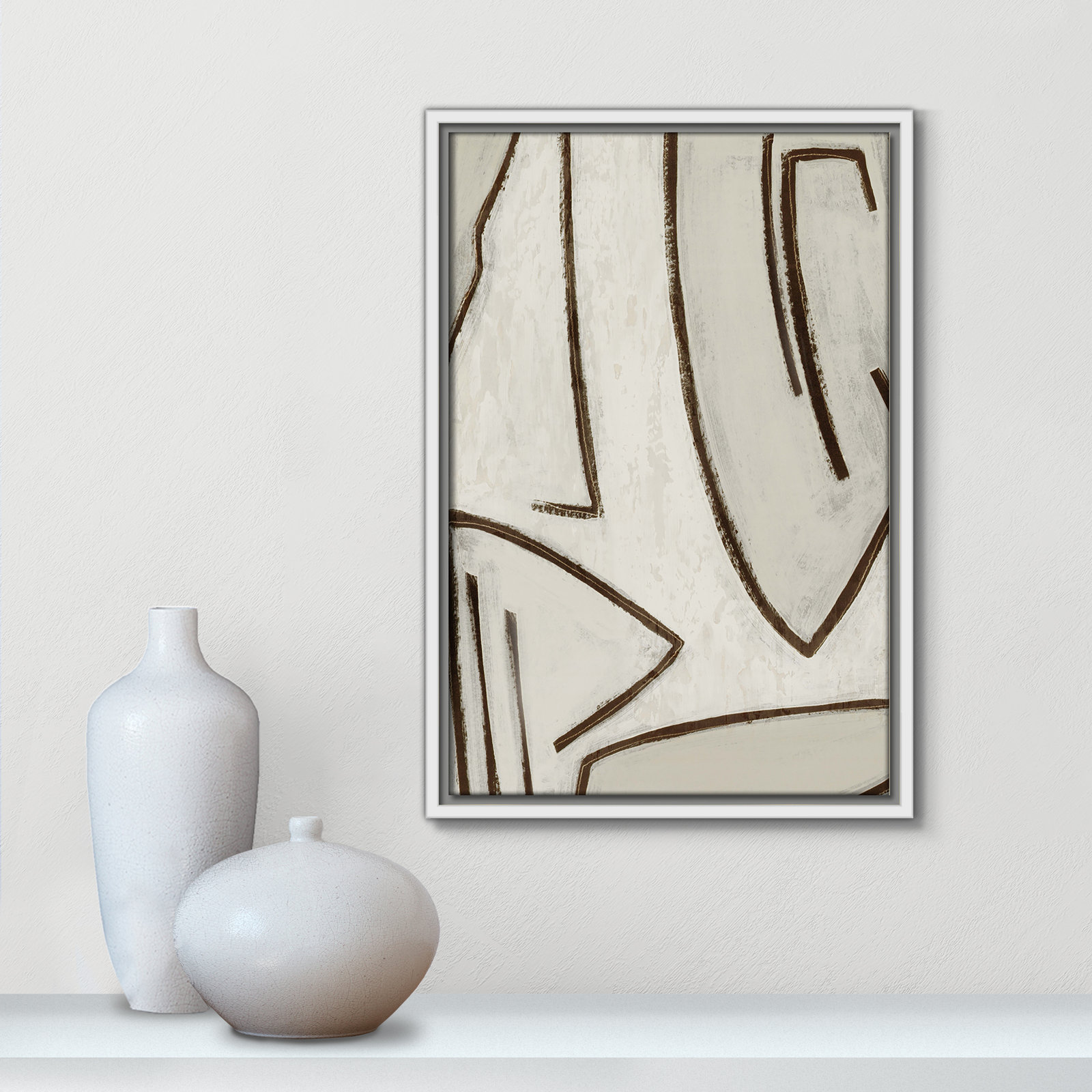 Line Work "Line Work II" Print, 13.5" W x 19.5" H, White