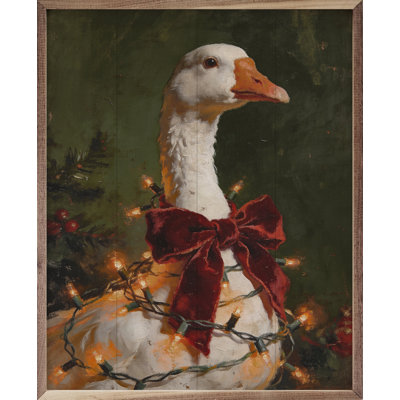 Oie de Noël avec nœud en velours