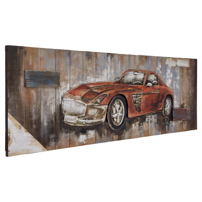 " Red Vintage Car II " Painting Print