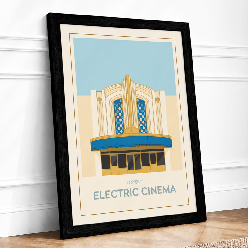 Cinema Art Deco - Framed Print, A4 - 29.7 x 21.0 cm, Black