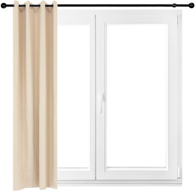 Keenesburg Solid Room-Darkening Indoor or Outdoor Curtain - Beige - 52" x 120"