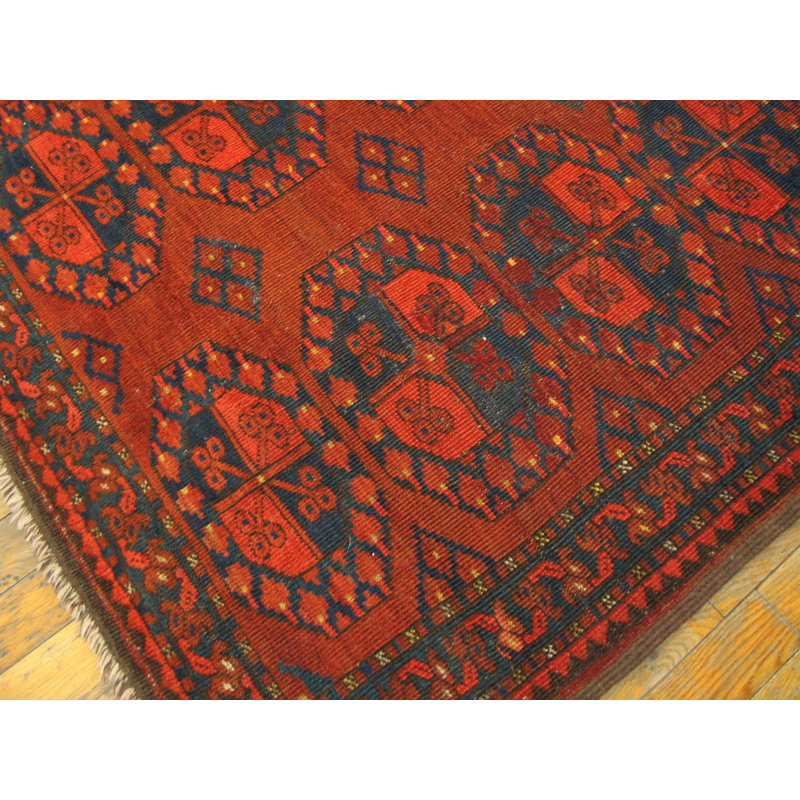 Bold Tribal Geometric Antique Bokhara Design Afghan Baluch Rug