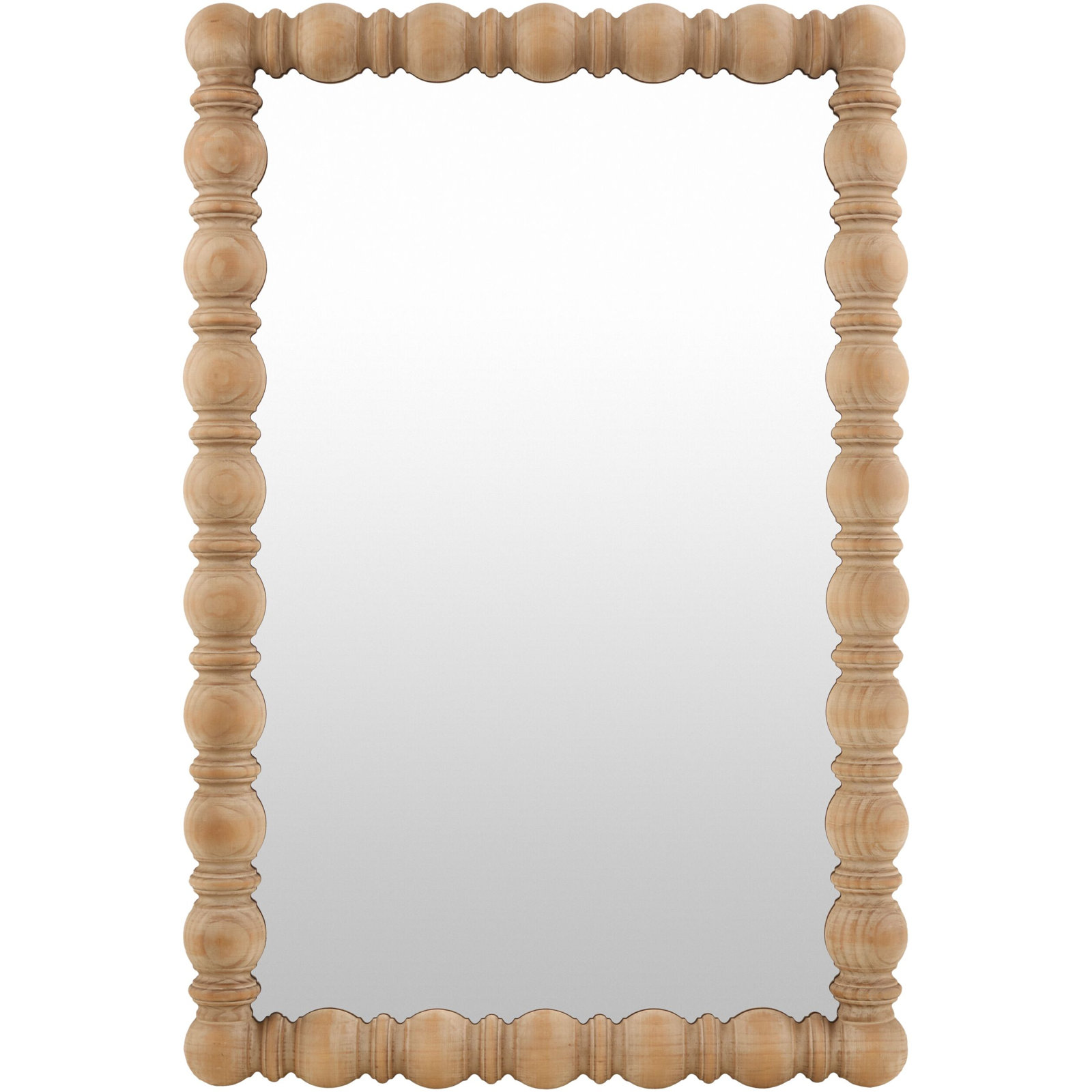 Pine Accent Mirror, 36" x 24", Natural Wood