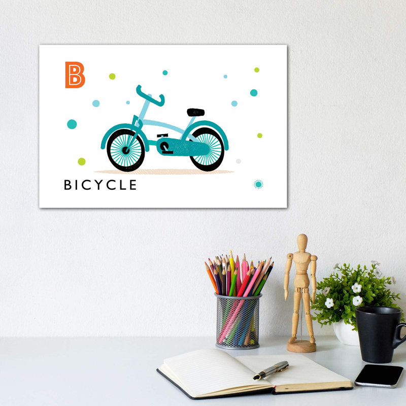 «B Is» pour vélo - impression, Pas de tapis, Toile tendue, H 8 po x l 12 po x P 0,75 po