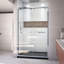 DreamLine Encore P 34 po x l 48 po x H 78 3/4 po Porte de douche semi-encadrée en bronze huilé avec base de douche blanche-29346422-29346425-132254064