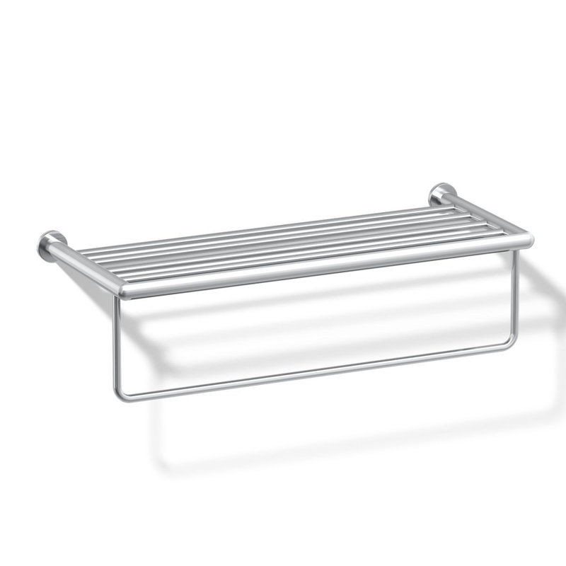 Kumin Hotelier Accent Shelf with Towel Bar, Polished Chrome