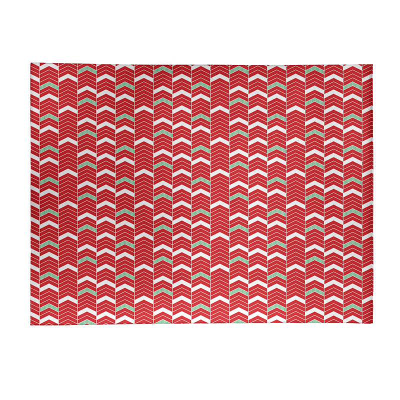Tapis rouge/vert fait main, Rectangle 9 pi x 12 pi