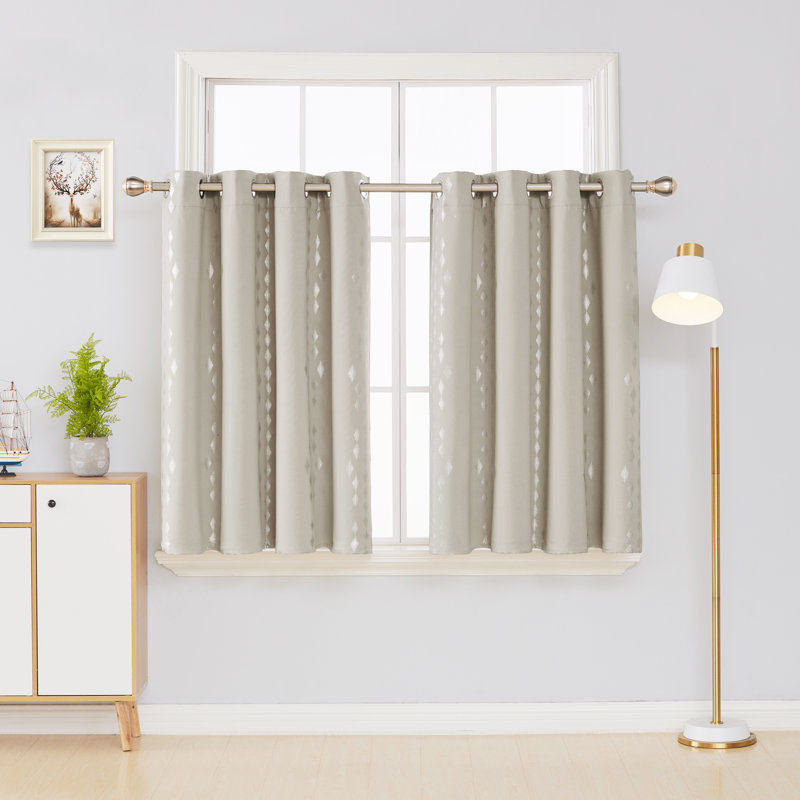 Bedolla Room Darkening Curtain Pair, 51" W x 44"L, Light Beige