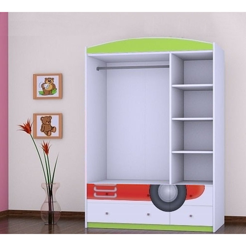Pike 3 Door Wardrobe, Green