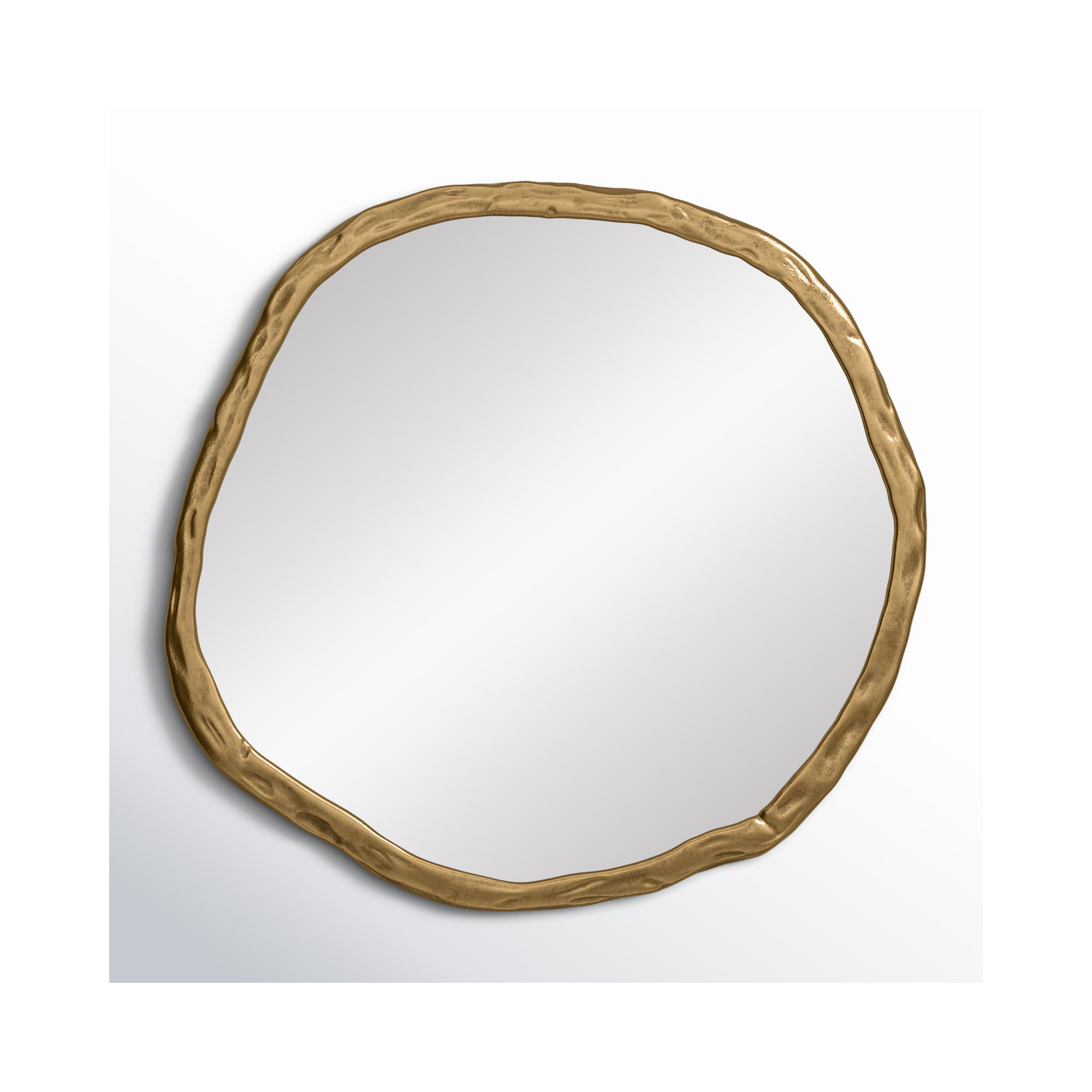 Nola Distressed Accent Mirror, 24" x 24", Gold
