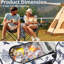 Double chaise de camping pliante avec porte-boisson pour parasol, sac de transport, table pliante, grande capacité de charge pour patio, piscine, parc, motif de requin extérieur