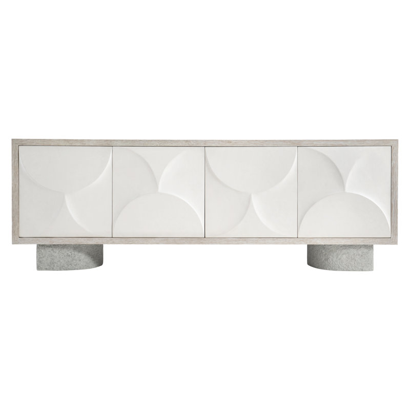 Lunula 86'' Beige and Gray Concrete Base Sideboard