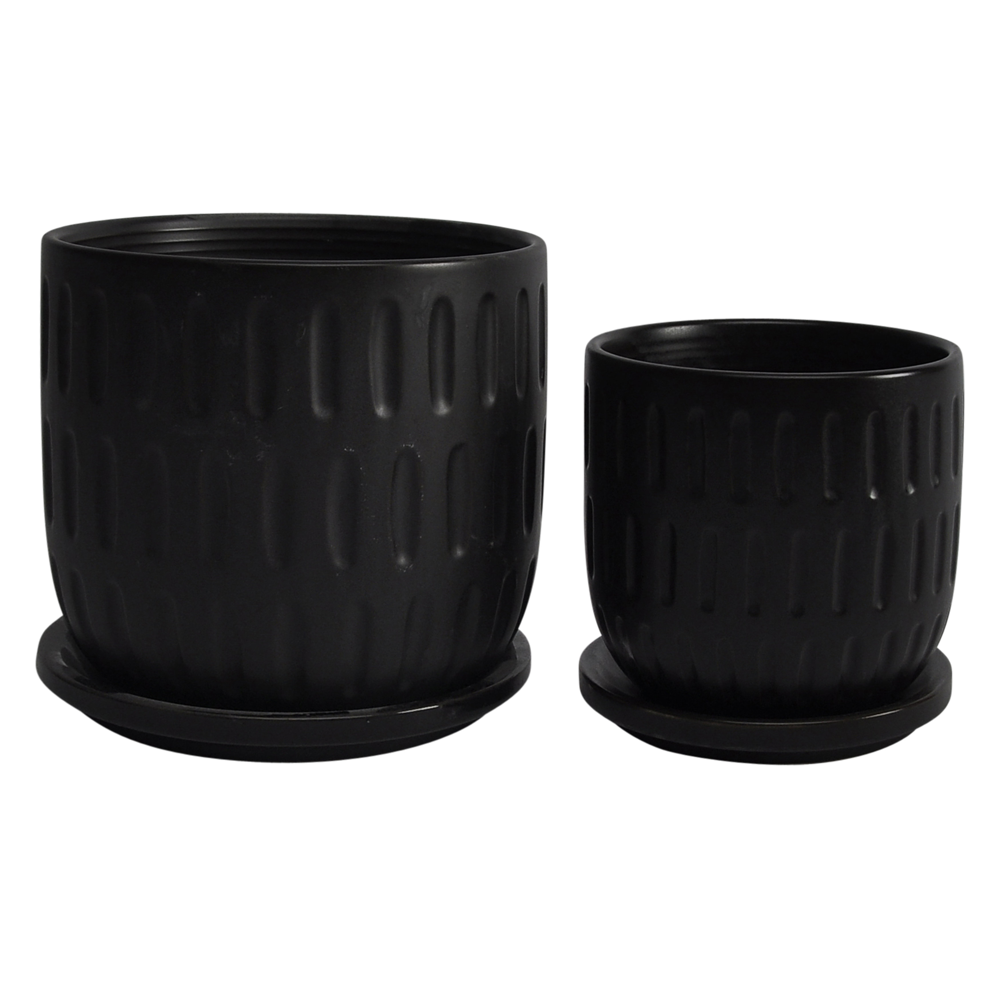 Picture of AllModern Modern Textured Ceramic Planter with Saucer & Reviews ...