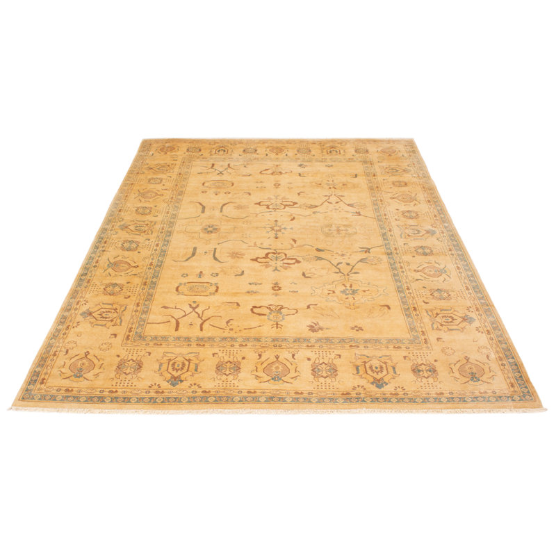 Tapis rectangulaire unique en laine 9 pi x 11 pi 6 po années 1990 Eirwen