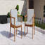 Ensemble de 2 chaises de salle à manger d'extérieur, structure en bois d'acacia couleur teck, osier PE brun, coussin imperméable gris, idéal pour les patios et les jardins