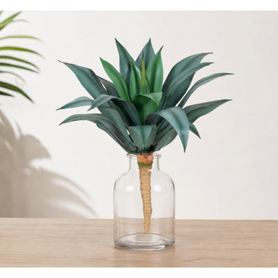 18in Artificial Agave Ground‑Stake Plant, Pot Not Included (Gray-Green Edition), Wide-Leaf/Narrow-Leaf/Spiky-Edged Realistic Succulent Plant, UV-Resistant Weatherproof Agave, Suitable for Outdoor Garden Courtyard Terrace Landscape Decoration (Set of 2)