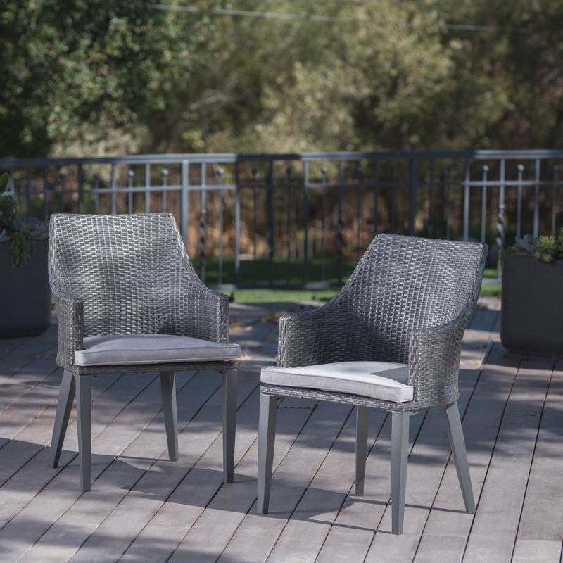 Chaise de patio Hillhurst (ensemble de 2), Gris, Gris clair