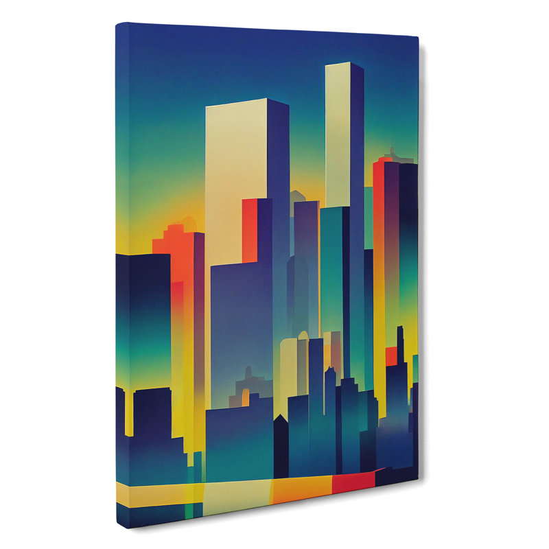 A Hypnotic City Skyline Abstract - Wrapped Canvas, 60cm H x 40cm W x 3cm D