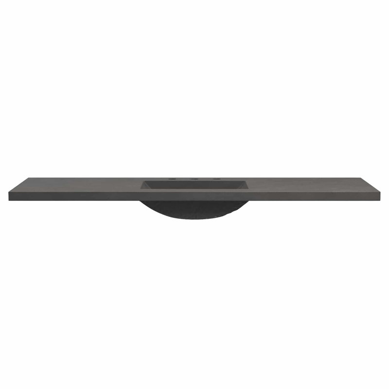 Plateau de meuble-lavabo 60 po avec évier intégré en ardoise Palomar 60 po - découpe large, Ardoise, Centres de 8 po