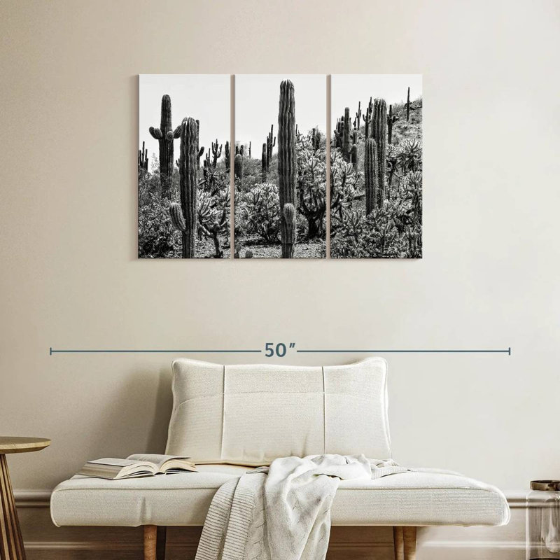 Harnek Black Arizona - Amazing Cactus I, 24" H x 38" W