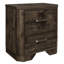 Table de chevet transitionnelle - Finition brun rustique et rangement de tiroir