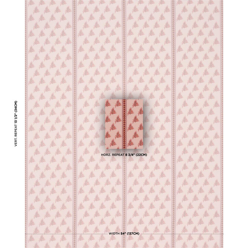 Schumacher X Laura Gonzalez Bangalore Imagination Fabric, Pink