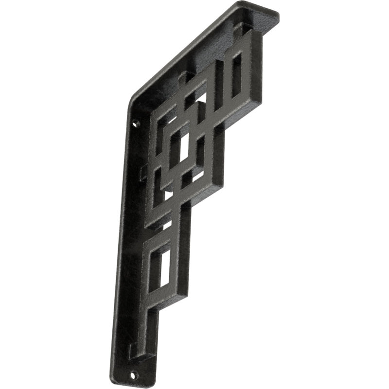 1 1/2"W x 5 1/2"D x 8"H Eris Wrought Iron Bracket, (Single center brace), Antiqued Pewter, 8" H x 1.5" W x 5.5" D