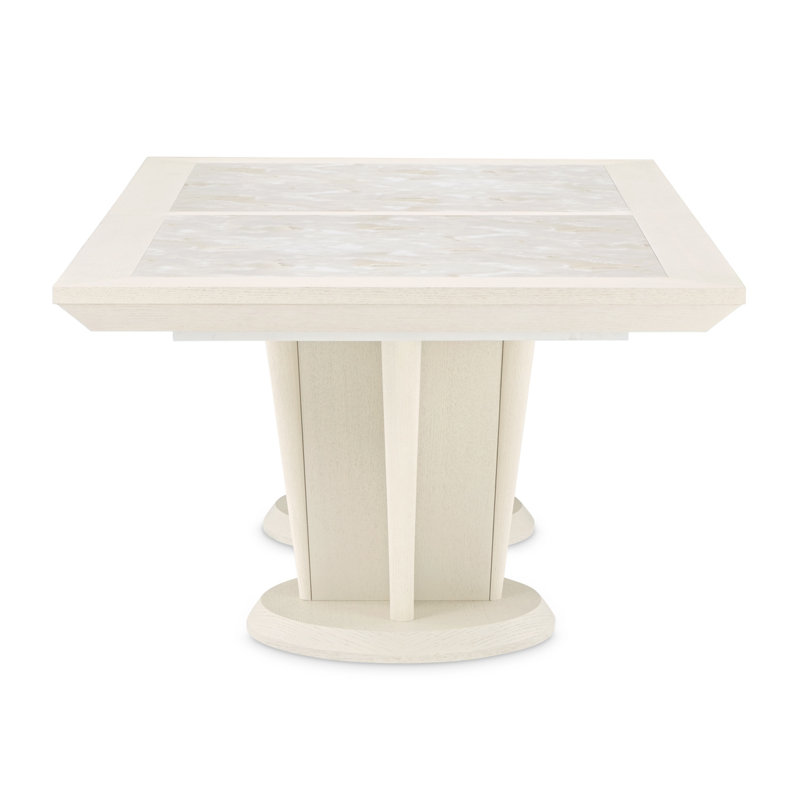 Rectangle Oak Extendable Double Pedestal Dining Table
