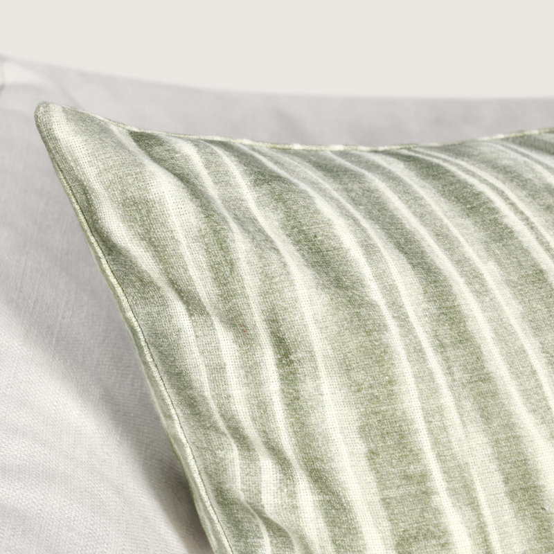 Holston 22" Cotton Fabric Throw Pillow in Green, Green