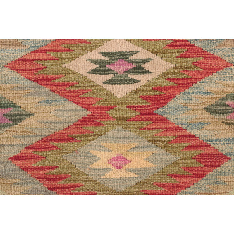 Geometric Wool Hand Woven 60cm X 90cm Area Rug