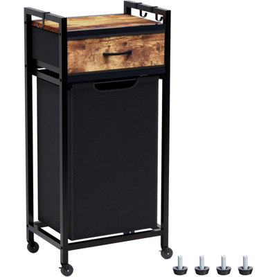Rolling Laundry Basket With Drawers