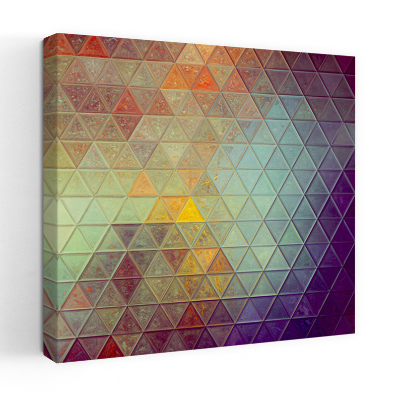 Vibrant, triangles géométriques abstraits, lilas géométrique coloré, art mural, H 36 po x l 36 po
