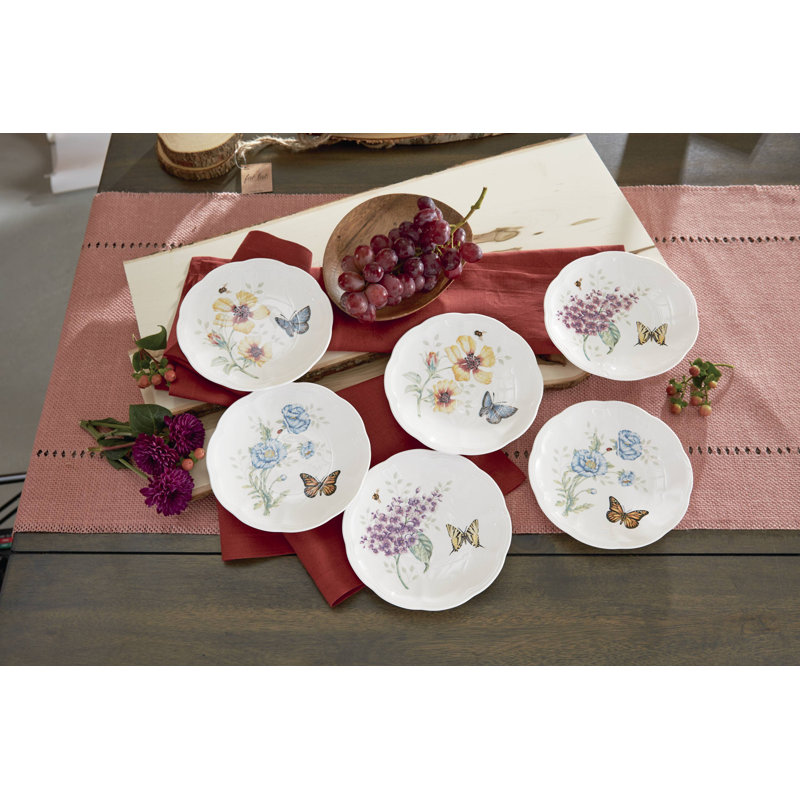 Lenox Butterfly Meadow 6 Piece Appetizer Plate Set