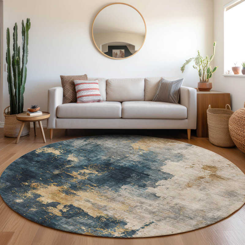 Tapis d'intérieur / extérieur bleu Fibra , 8 pi x 8 pi