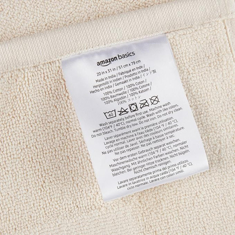 Tapis pour salle de bain à bandes, crème, L 31 po x l 20 po