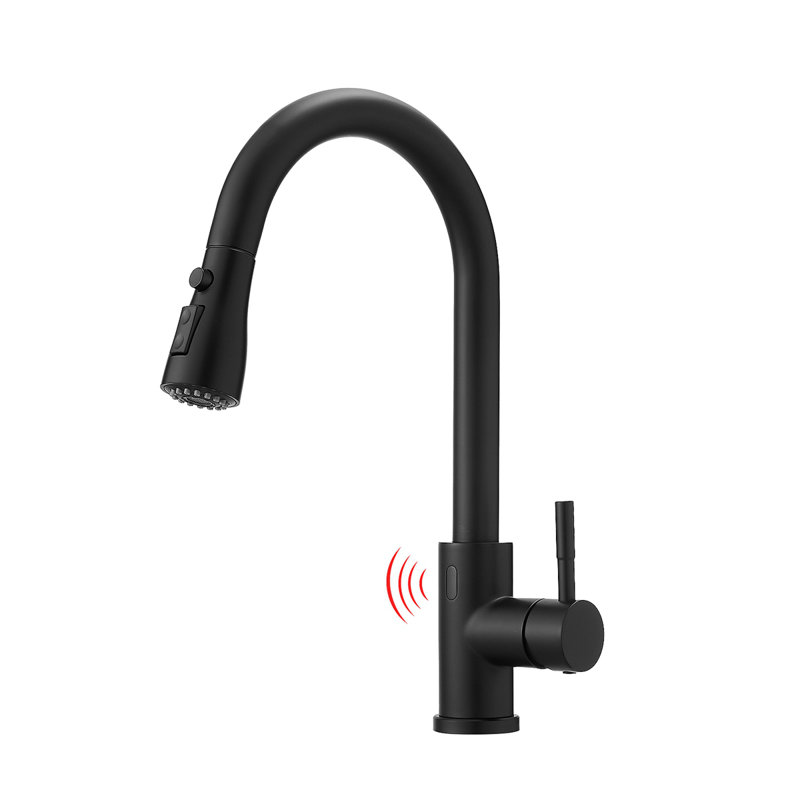 Touchless Kitchen Faucet, Hands Free Automatic Smart Kitchen Faucet, Stainless Steel Touchless Kitchen Faucet, Black