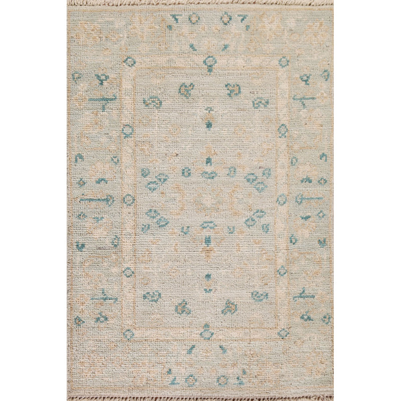 One-of-a-Kind 1'11" x 2'9" New Age Rectangle Wool Area Rug in Green