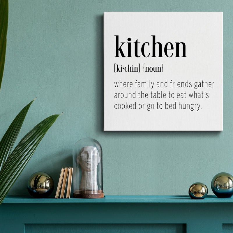 «Kitchen Définition», art textuel sur toile tendue, H 10 po x l 10 po x P 1,5 po