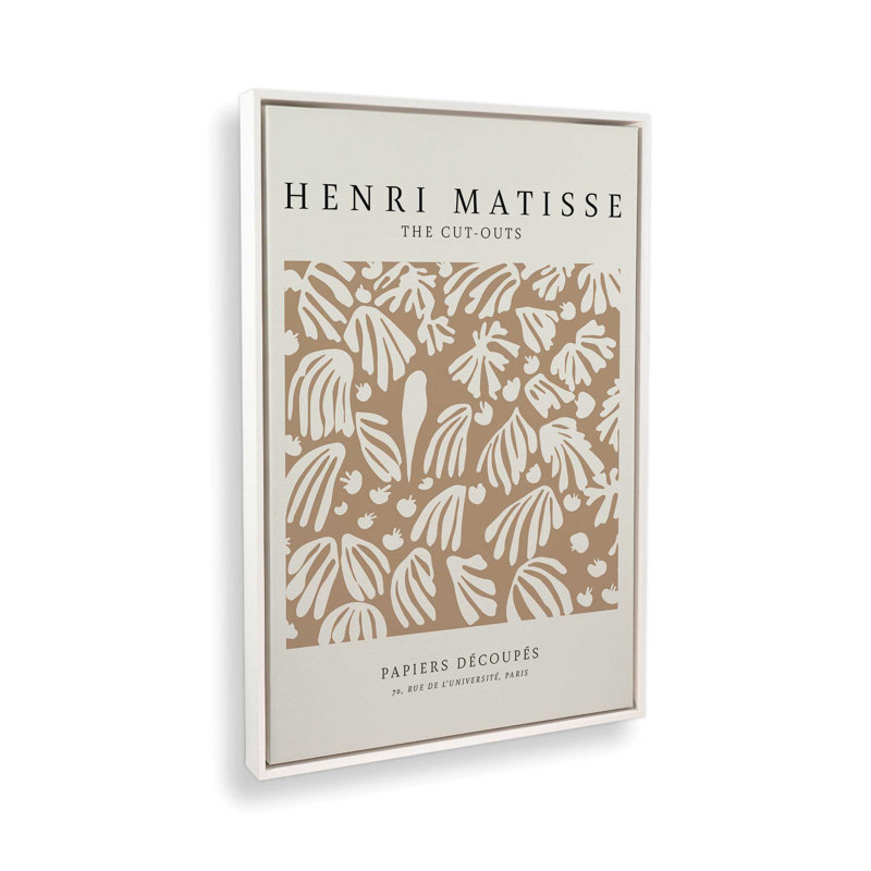 La perruche et la sirène de Matisse, H 18,75 po x l 12,75 po x P 1,75 po, Cadre flottant blanc opaque
