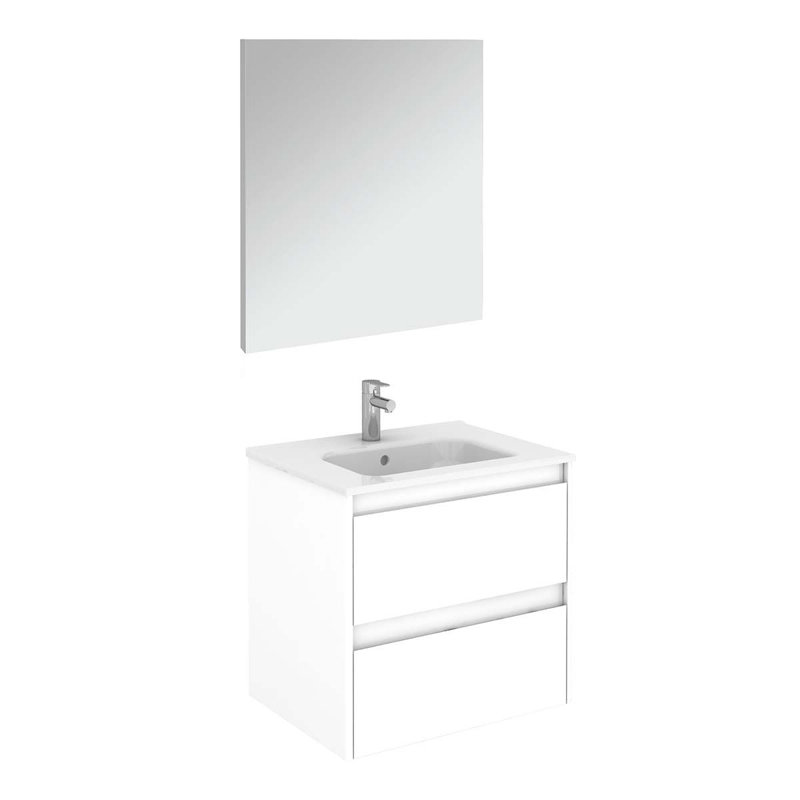 Ensemble de meuble-lavabo simple 24 po Ambra, Blanc lustré, 24"