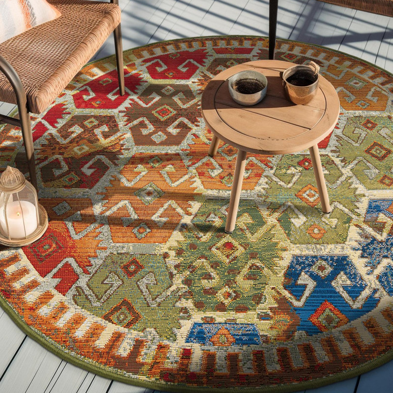 Adana Marcion Indoor/Outdoor Area Rug, Round 4'1"