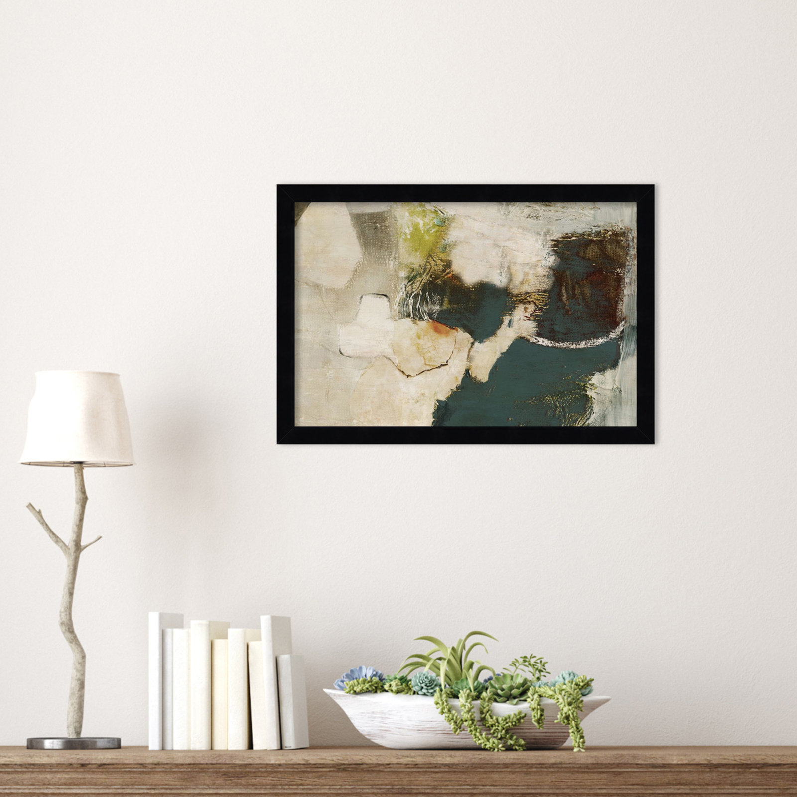 Obscured in Blue Print by PI Studio, Black, 12" H x 17" W