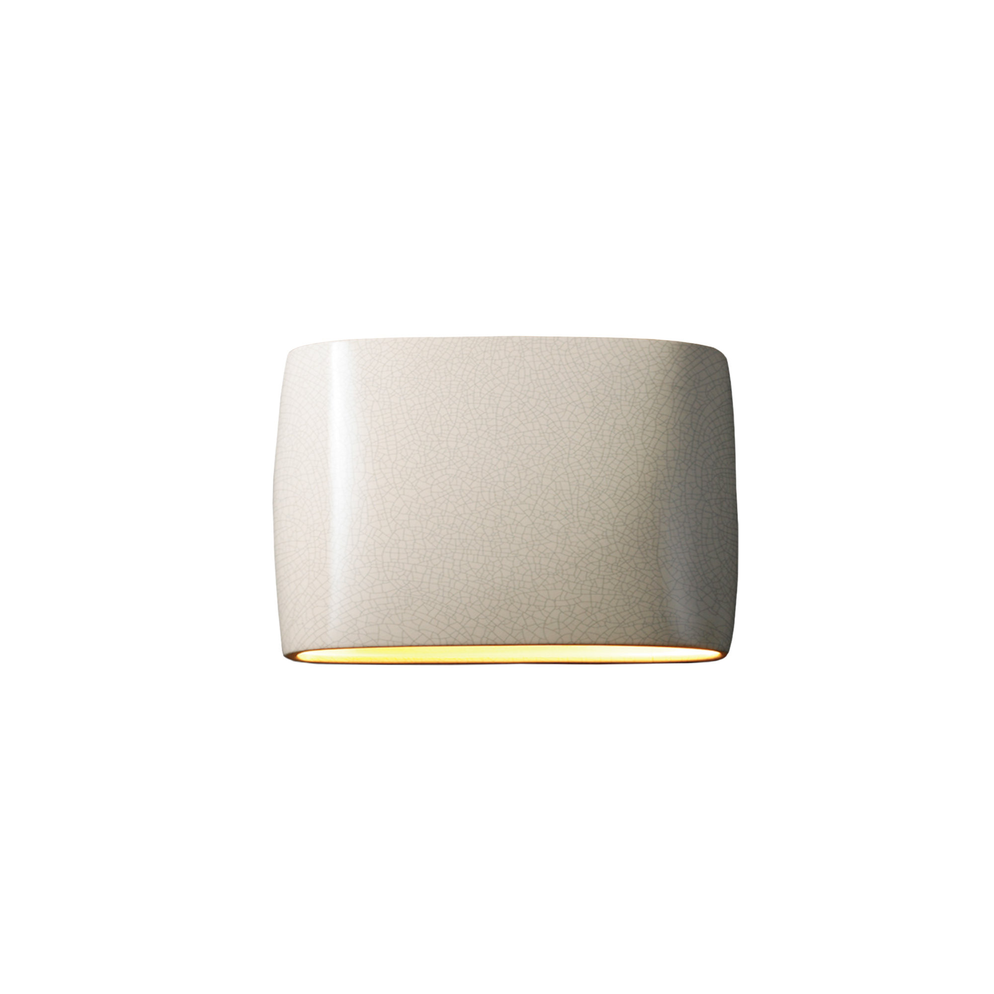 Logan Outdoor Ceramic Wall Light, 9.75" H x 16" W x 4" D, White Crackle, LED