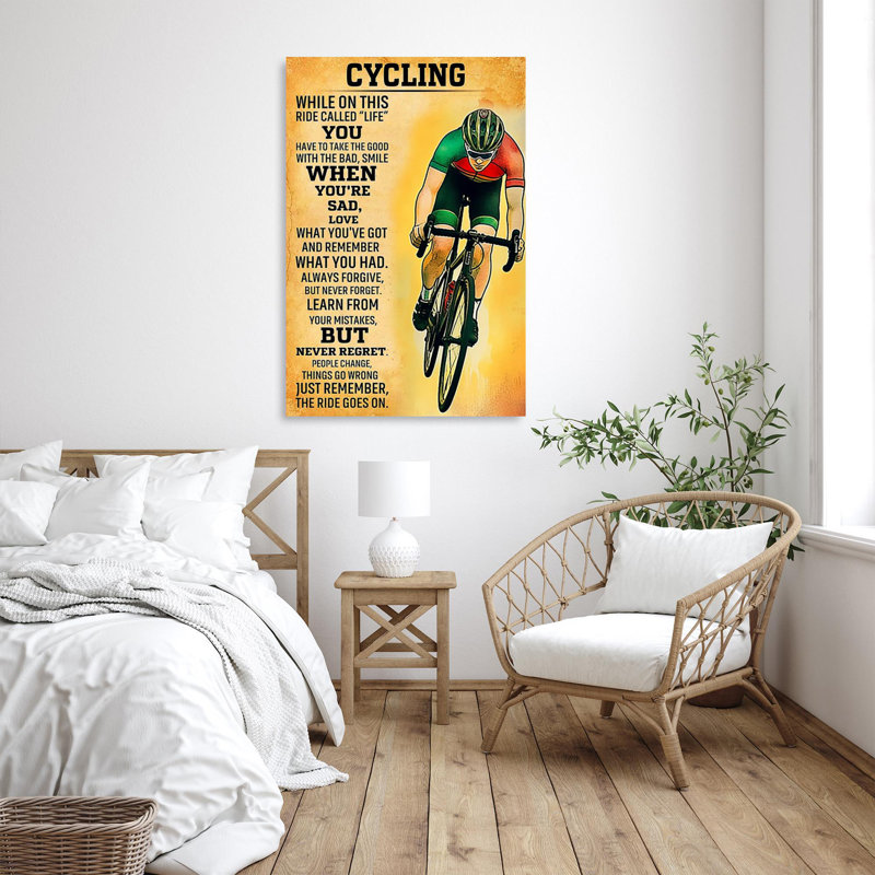 Cycling - 1 pièce, impression sur toile tendue, H 20 po x l 16 po x P 1,25 po